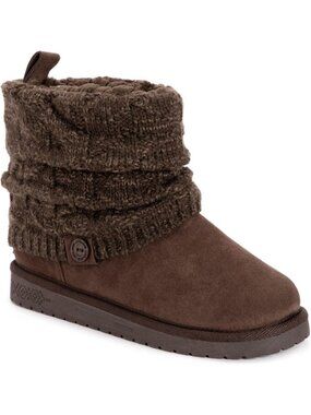 Cozy Women's Laurel Brown Knit Slippers, Size 8 - Warm & Stylish Footwear
